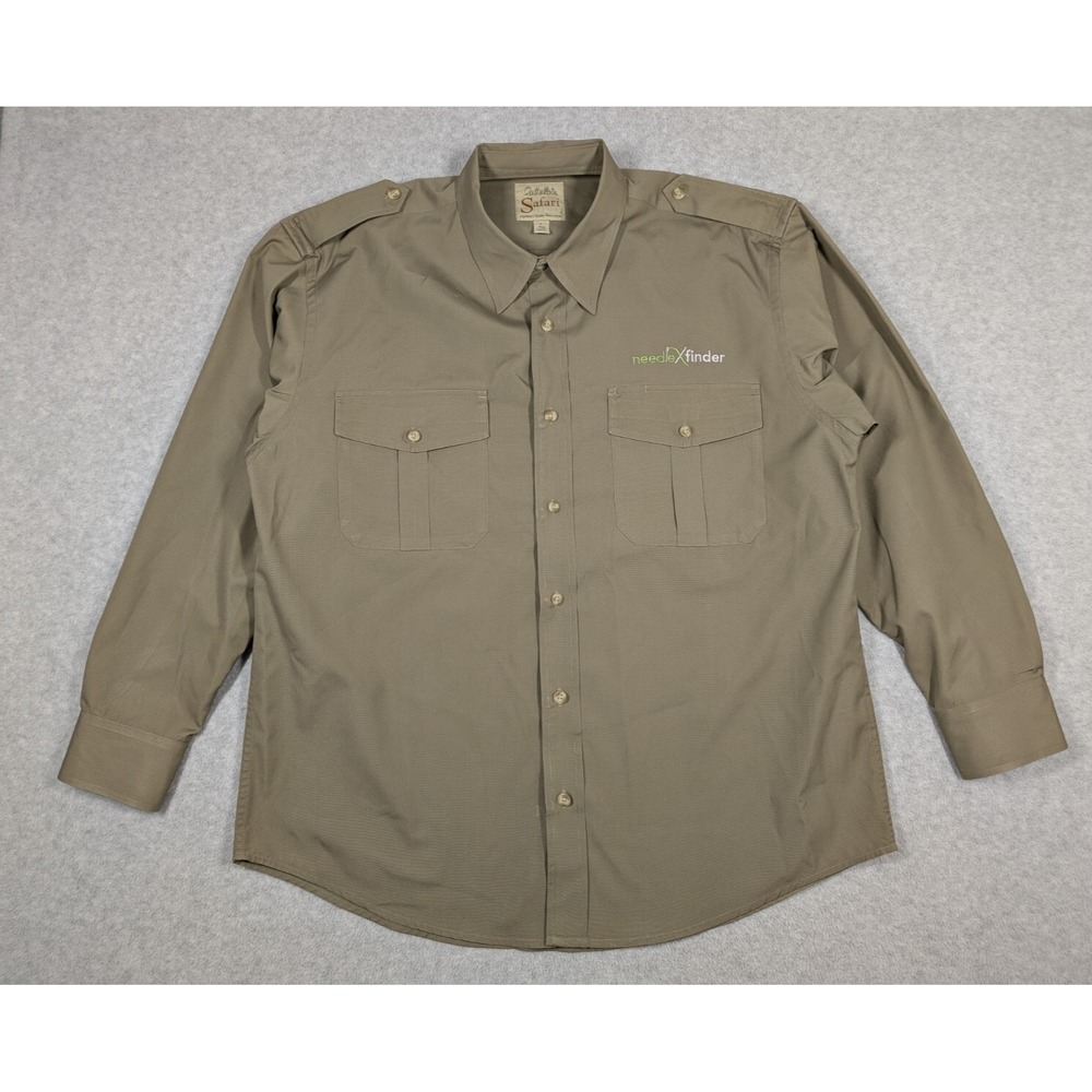 Cabelas Men Shirt Large Safari Series Field Utility Tactical Long Sleeve Button‎